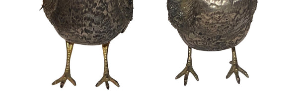 Pair of Buccellati Sterling Silver Sparrow Figures