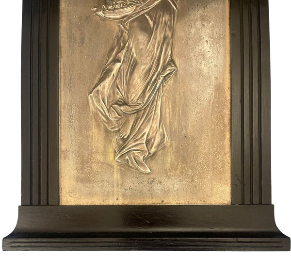Late 19th Century Pair of Italian Silver Plate Relief Plaques Classical Maidens