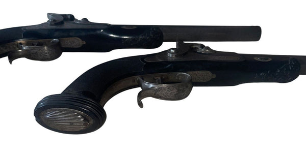 Pair of Mid-19th Century Belgian Percussion Pistols