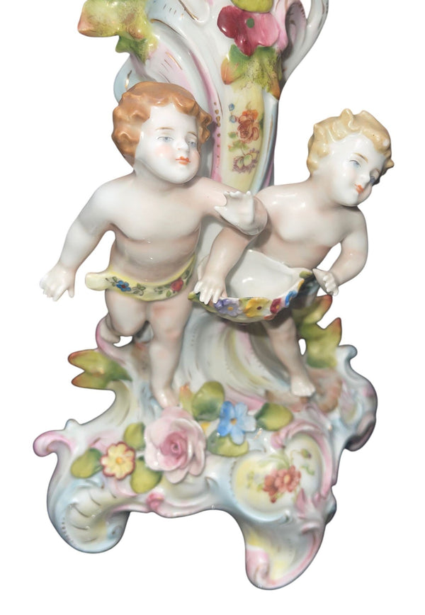 Pair of Meissen Style Porcelain Five-Arm Candelabras. Germany, 20th century.