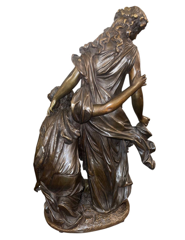 19th Century French Bronze Bacchantes Group After Clodion. Numbered 4123