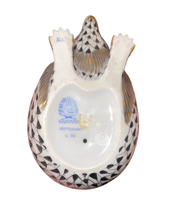 Set of Nine Herend Fishnet Porcelain Animal Figurines