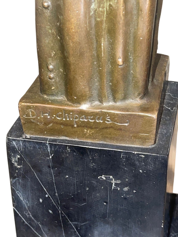 D.H. Chiparus Style Art Deco Bronze Female Figure on Marble Base, France, 1920's