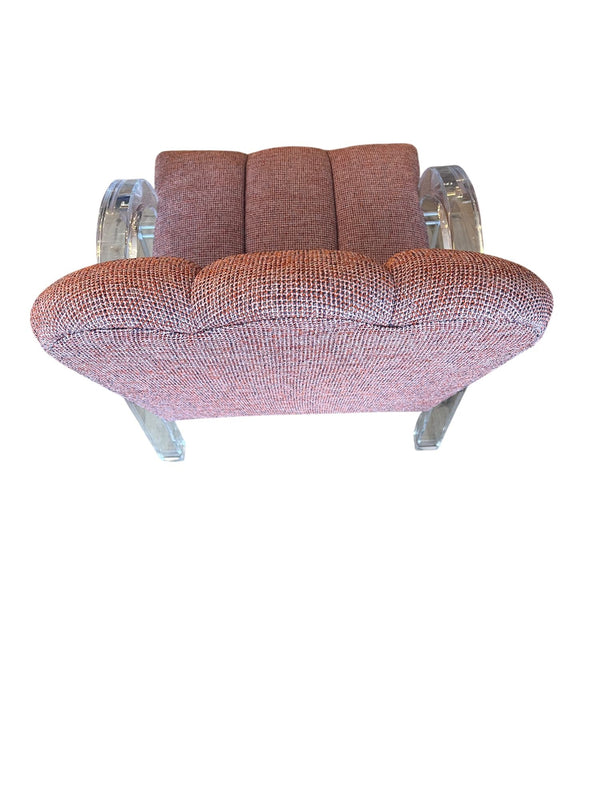Pair of Charles Hollis Jones Waterfall Collection Lucite Armchairs. USA 1970's.
