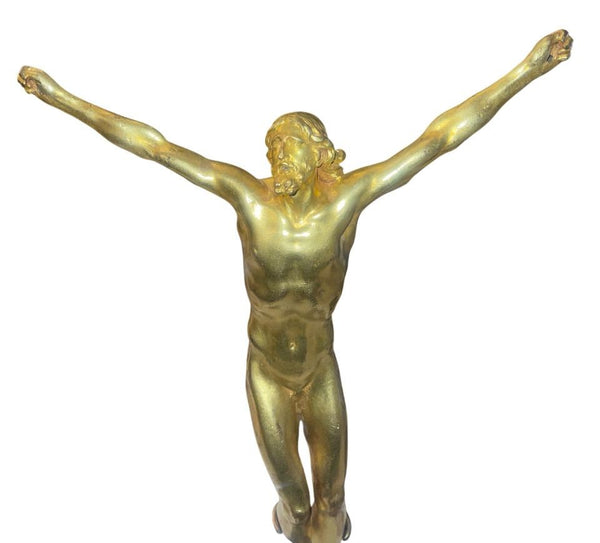 17th Century Corpus Christi, Gilt Bronze Figure on Stand, after Antonio Susini (1558–1624)