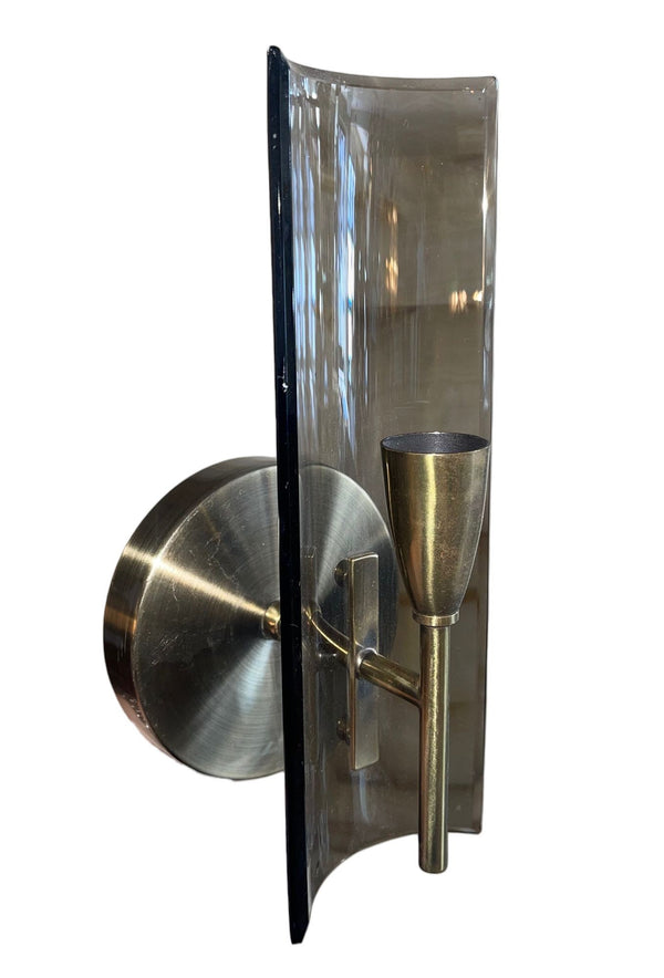 Pair of Cristal Arte Smoky Glass Italian Sconces, 1960's.