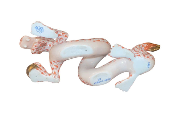 Set of Ten Herend Fishnet Porcelain Animal Figurines. Hungary, 20th Century.