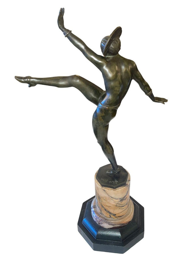 Jean Pierre Morante Bronze Art Deco Dancer Sculpture.