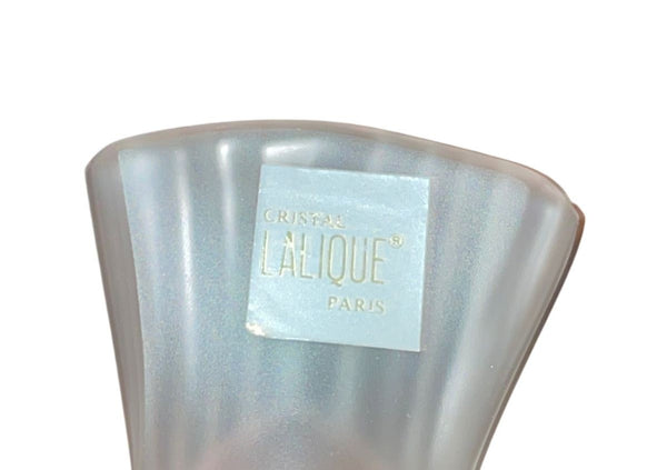 Set of Four Lalique Frosted Crystal Pieces Rosine Vase & Sparrows. Late 20th C.
