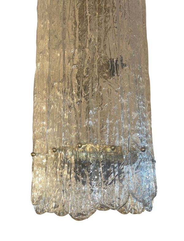 1960's Italian Murano Textured Glass Pendant Light