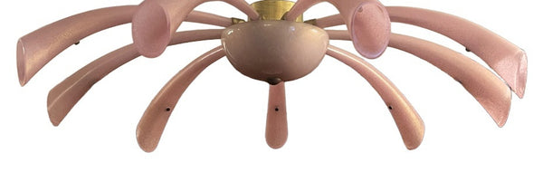 Pair Barovier & Toso Murano Glass Fuochi d’Artificio “Fireworks” Chandeliers