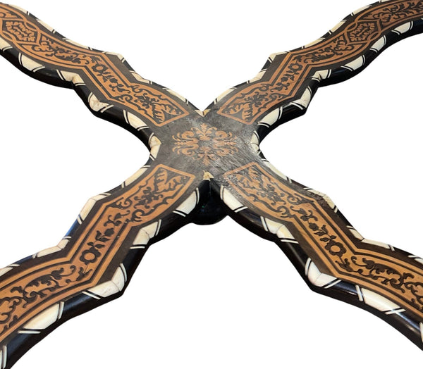 Italian Mid-19th Century Inlaid, Ebony and Bone Table