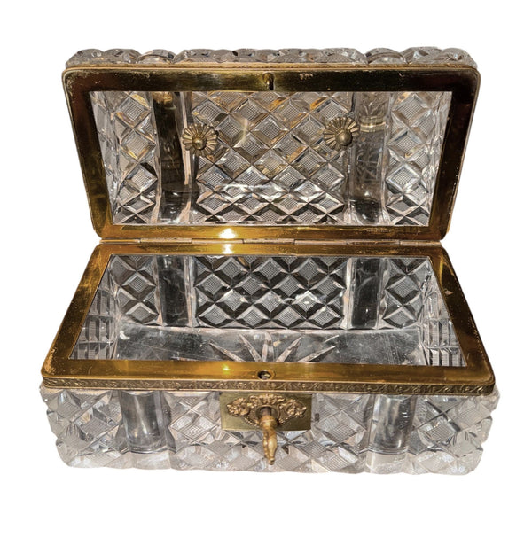 Set of Three Baccarat Crystal Jewelry Caskets, France, Late 19th Century.