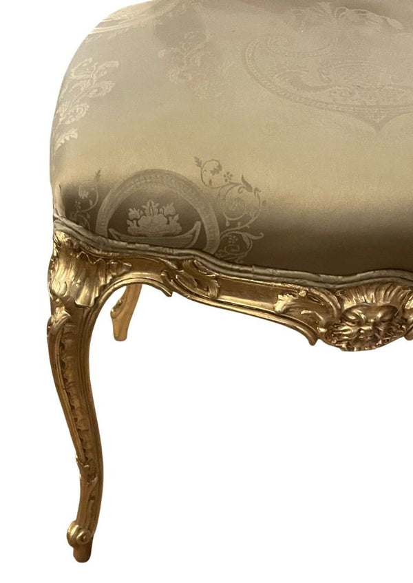 19th Century French Hand-Carved Gilded Chair