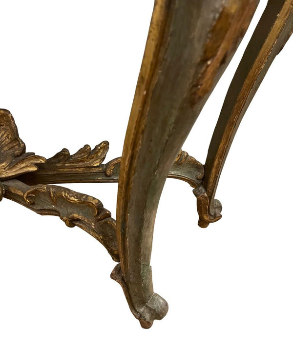 Italian Early 18th Century Giltwood Console with Faux Marble Top