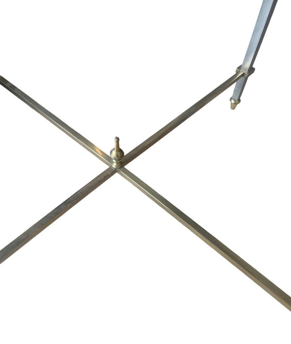 Pair of Mid-Century Maison Jansen Round Side Tables with Marble Tops. France.