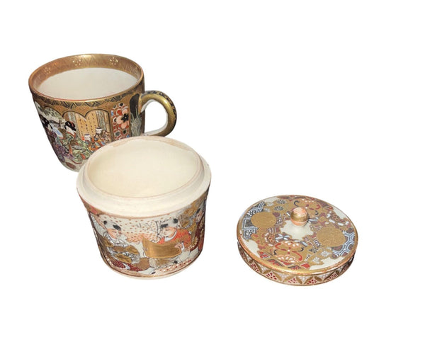 Meiji Period Japanese Satsuma Porcelain Tea Set, 19th Century.