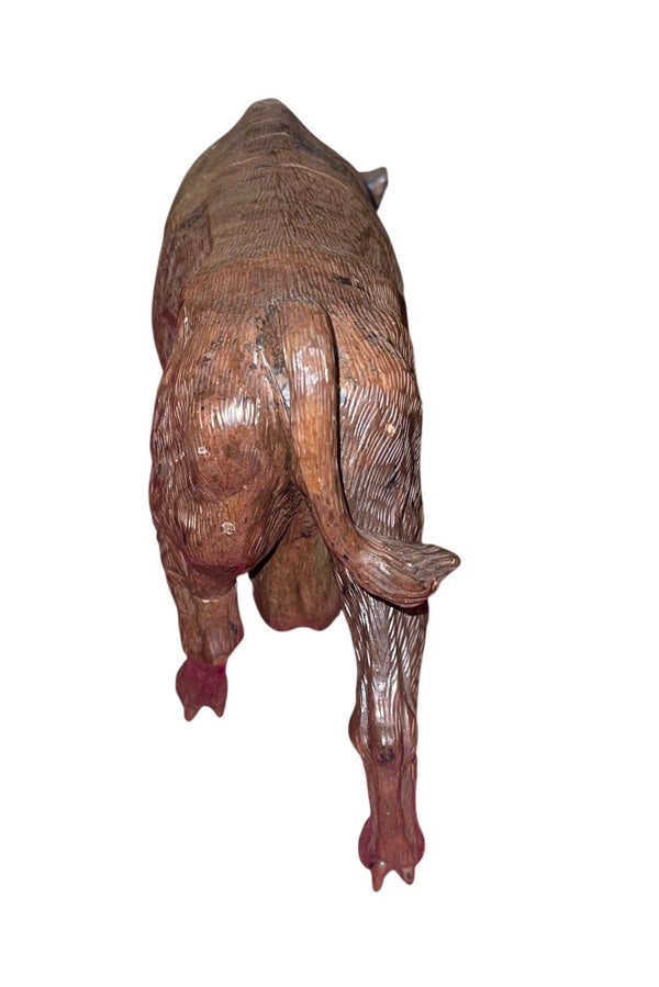 Manfred Gettman Attrib. Brown & Black Obsidian Bull Sculpture. Germany, 20th C.