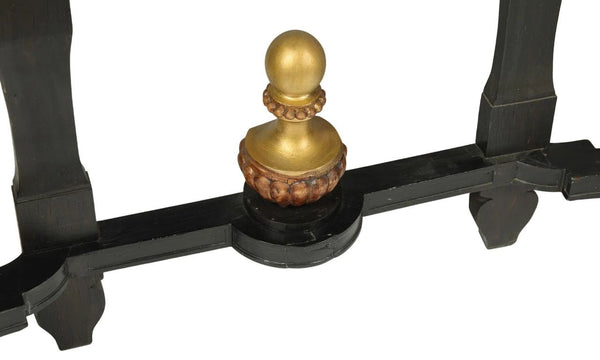 Pair of Early 19th Century Italian Gilt Bronze Mounted Ebonized Console Tables