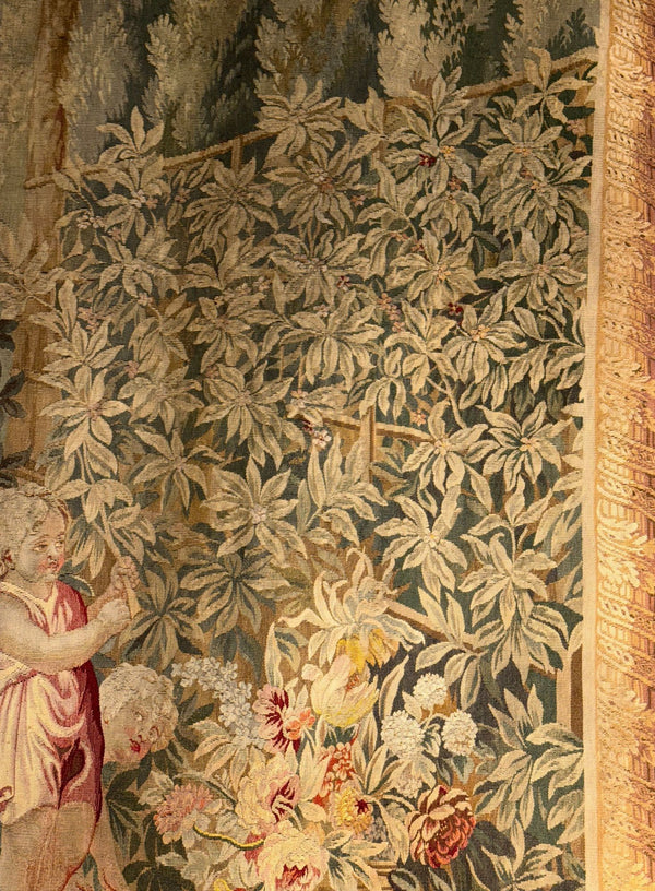 18th Century French “Spring” from Les Enfants Jardiniers Tapestry
