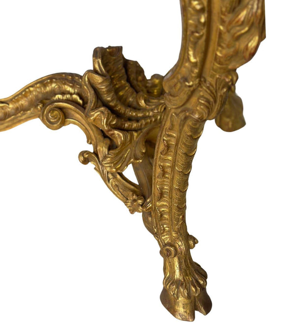 Important Late 19th C. English Neoclassical Giltwood Console Table w/ Marble Top