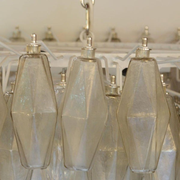 Alberto Donà Light Smoky Murano Poliedri Chandelier, Italy, 1960's.