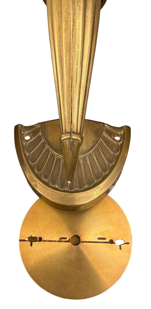 Pair Gio Ponti for Fontana Arte Style Brass & Nile Green Sconces. Italy, 1950's