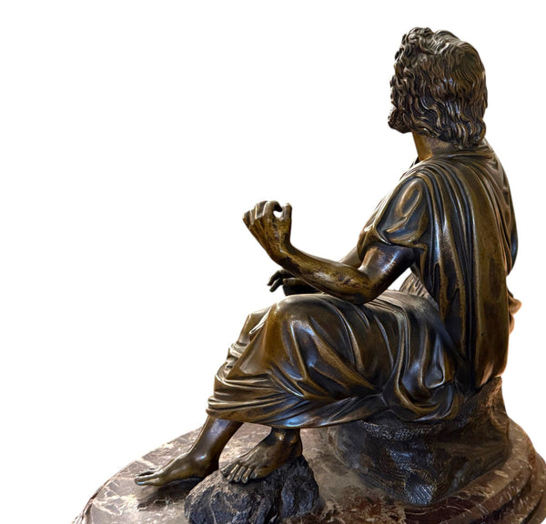 19th Century French Bronze Figure of Ancient Greek Philosopher Zeno of Elea.