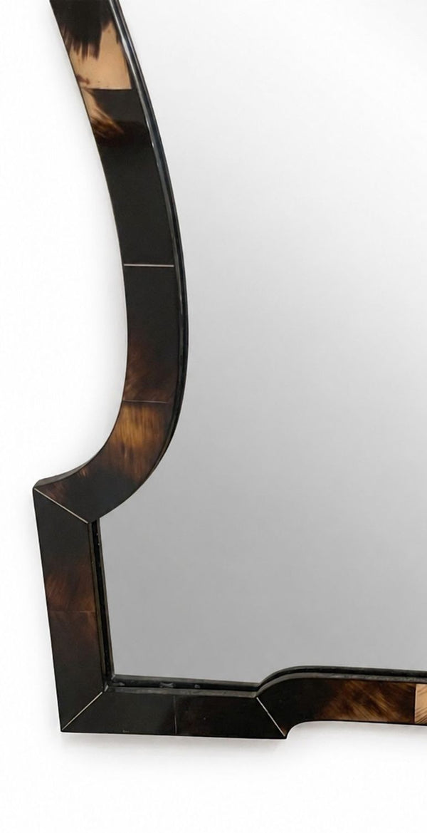Karl Springer Chippendale-Style Horn Wall Mirror. U.S.A. Late 20th Century.