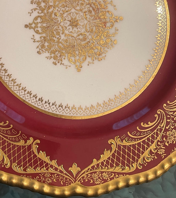 Early 20th C. Royal Doulton for Higgins & Seiter, Gilt Dinner Plates, Set of 12.