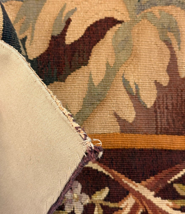 19th Century French Wool Aubusson-Style Pastoral Landscape Tapestry