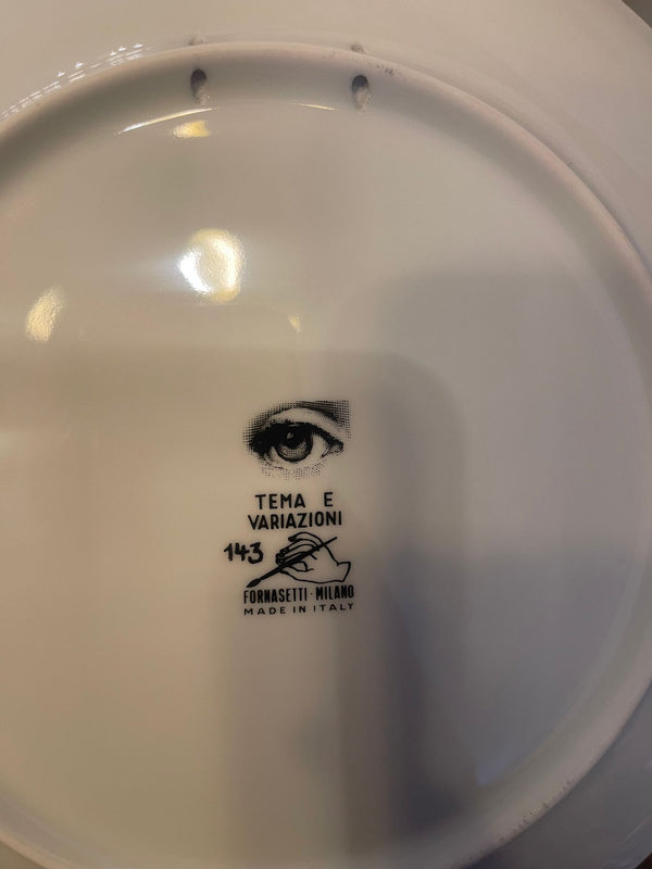 Set of Eight Fornasetti Lina Cavalieri Porcelain Plates