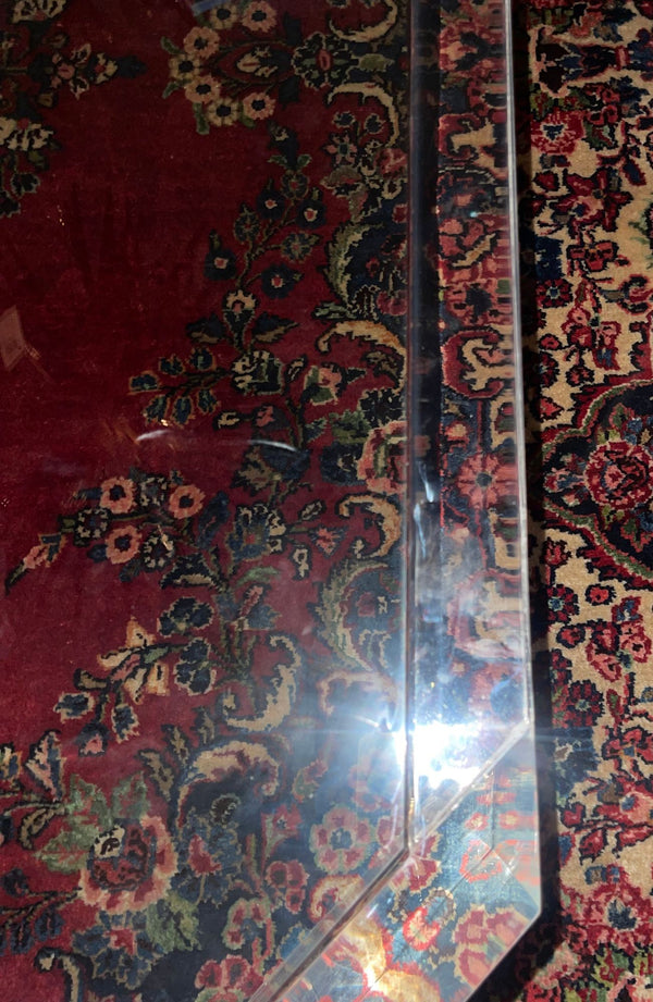 Charles Hollis Jones Square Lucite Coffee Table with Glass Top
