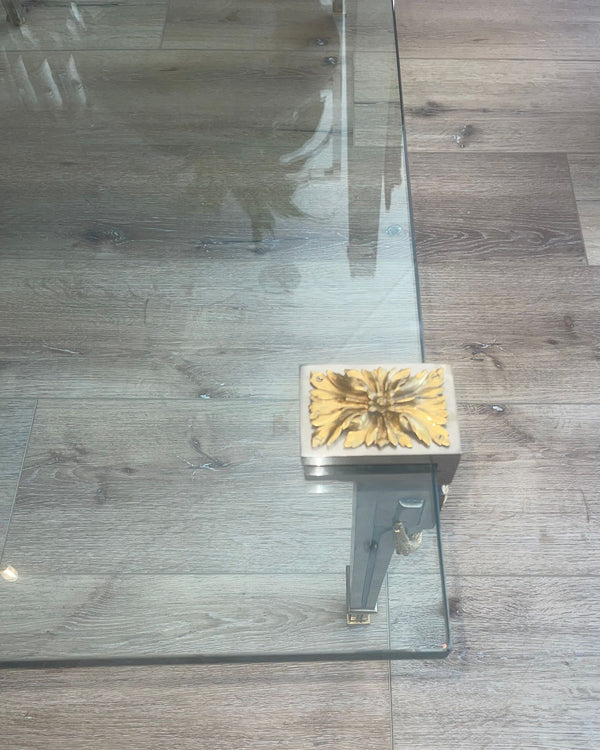 P.E. Guerin Louis XVI Style Bronze Garland Coffee Table. U.S.A Late 20th Century