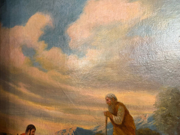 Eugene Califano Allegorical Scene with Classical Ruins Oil on Canvas. 20th C.