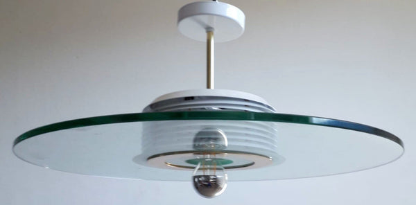 Set of Five Mid-Century Semi-Flush Mounts by Fratelli Martini . Italy, 1970's.