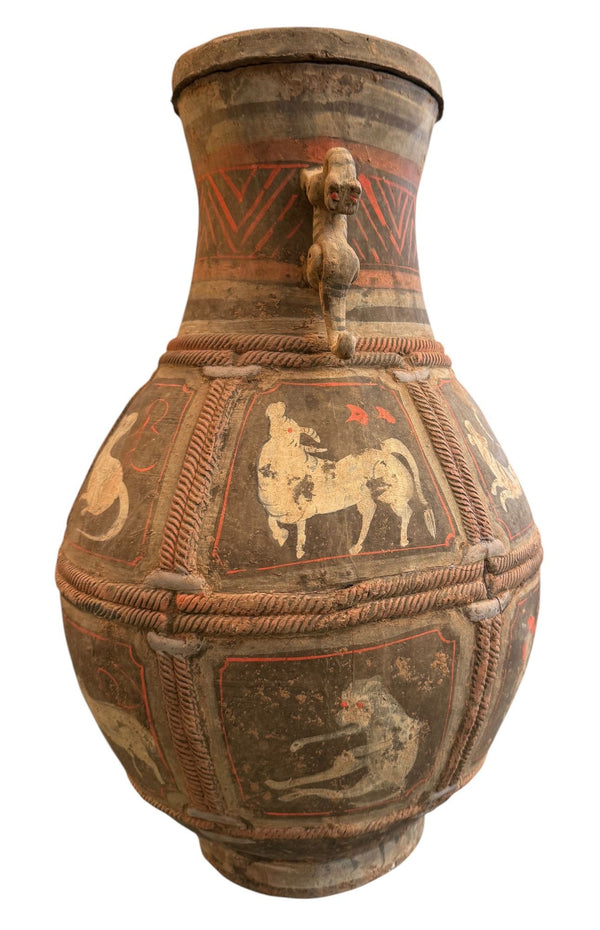Ancient Chinese Zhou Dynasty Zodiac Pottery Vase, 500–200 BC.