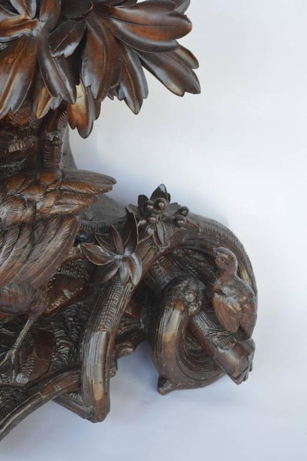 Mid-19th Century German Hand-Carved Maple Clock with Pheasants