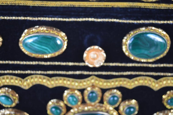 Late 20th Century Handmade Jewelry Box with Malachite