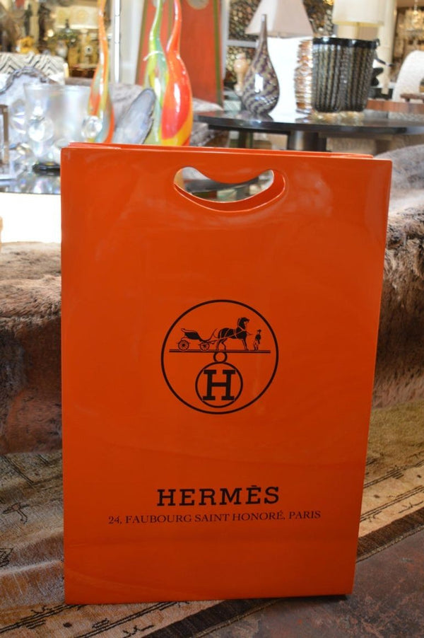 Hermès Shopping Bag Sculpture by Jonathan Seliger, 2014