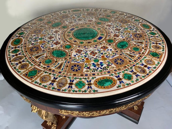 Early 20th Century Italian Pietra Dura Empire Table