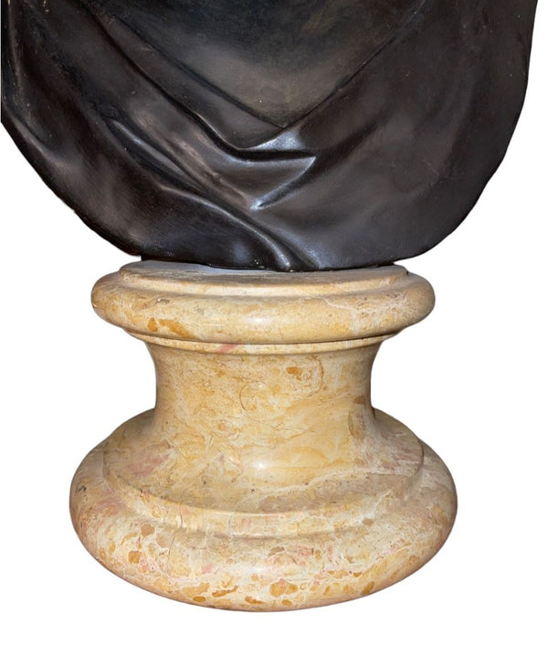 Late 19th C. Italian Bronze Busts of Heraclitus & Archytas on Marble Pedestals