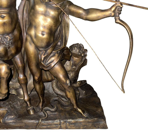 Bronze Sculpture “The Education of Achilles by the Centaur Chiron” After F. Rude