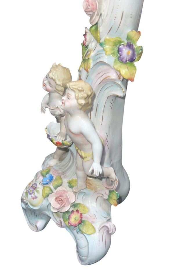 Pair of Meissen Style Porcelain Five-Arm Candelabras. Germany, 20th century.