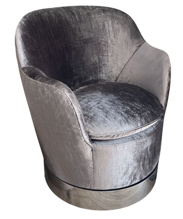 Set of Four J. Robert Scott Swivel Barrel Lounge Chairs. U.S.A. Mid-20th Century