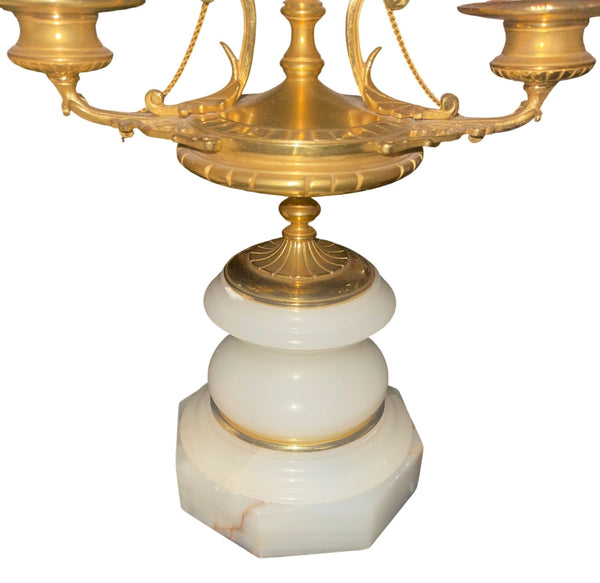 Early 20th Century French Bronze & Onyx Clock Garniture, Allegory of the Arts.