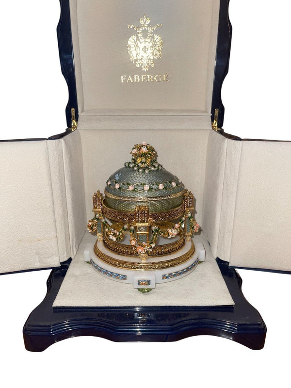 Fabergé Branded Enamel Egg, Love Trophies Design, Late 20th Century.