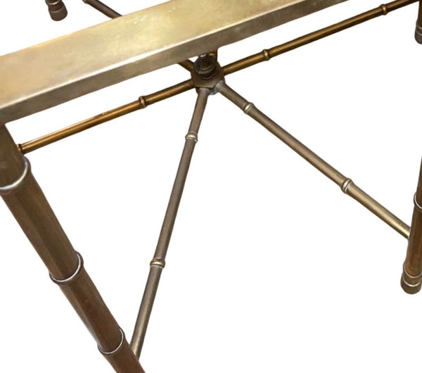 Pair of Mastercraft Brass Bamboo Form Side Tables. U.S.A. 1970's.