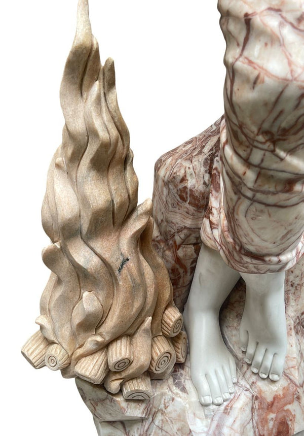 20th Century Italian Life-Size Marble Sculpture of a Dancing Girl.