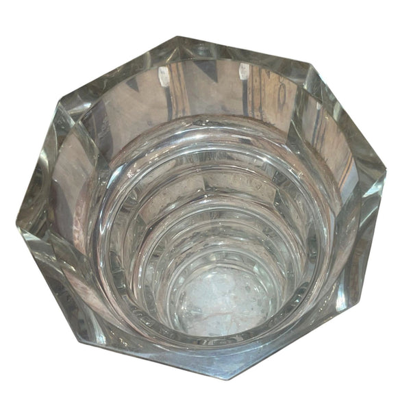 Set of 3 Art Deco Cut Crystal Vases in the Manner of Josef Hoffmann for Moser.